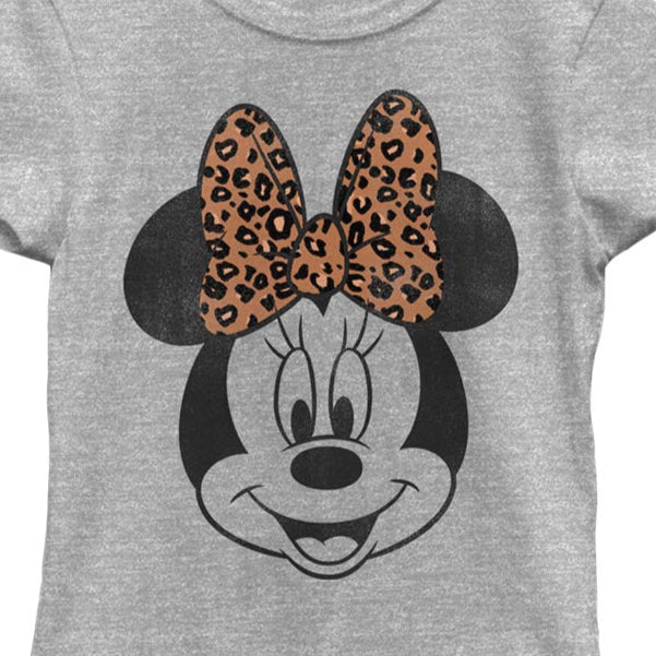 Girl's Disney Minnie Mouse Cheetah Print Bow T-Shirt | Blue Culture Tees