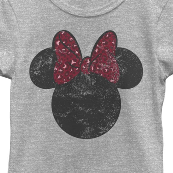 Girl's Disney Minnie Leopard Bow T-Shirt | Blue Culture Tees