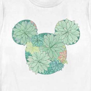 Women's Dinsey Mickey Mouse Succulents T-Shirt
