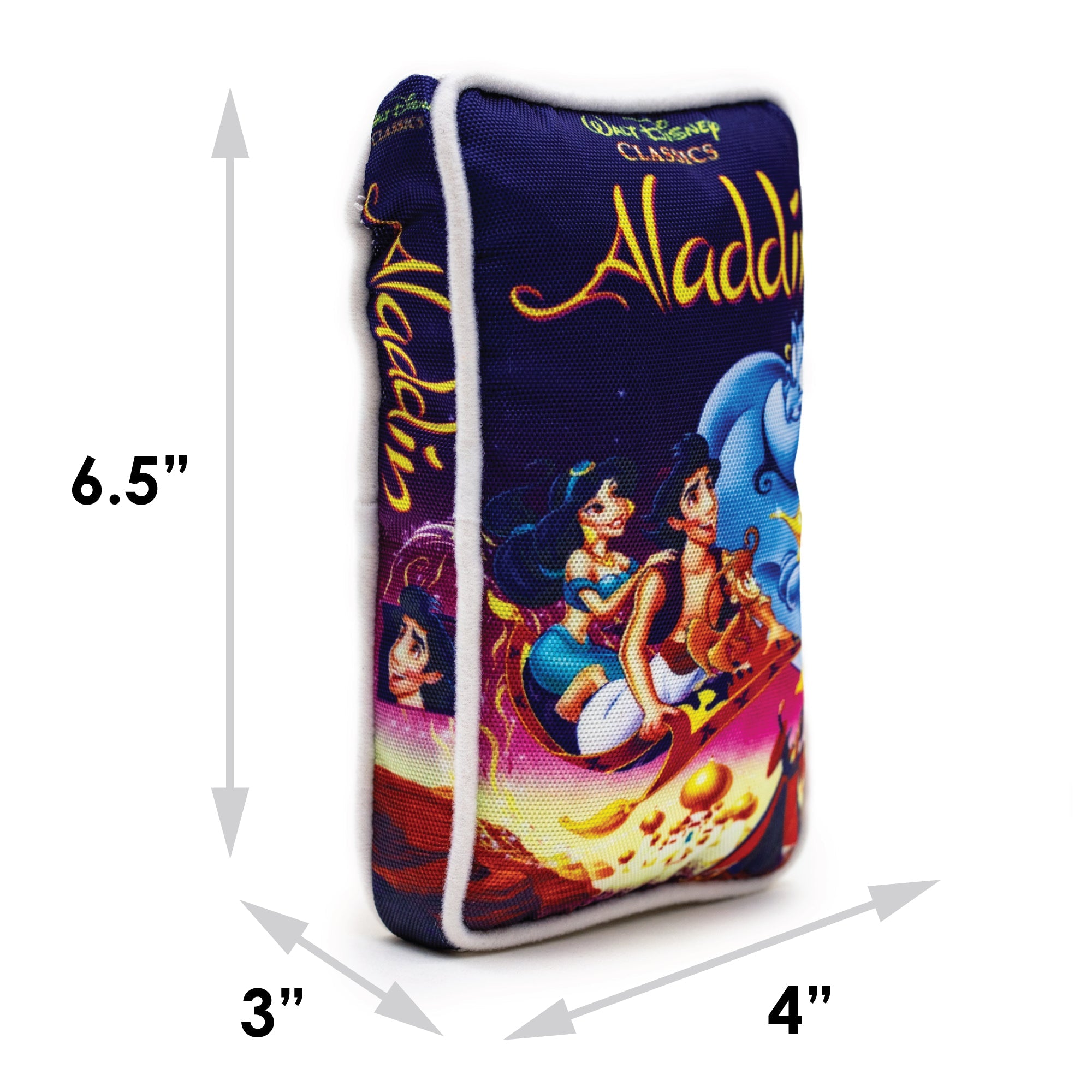 Disney Aladdin VHS Tape Replica Plush Squeaker Dog Toy