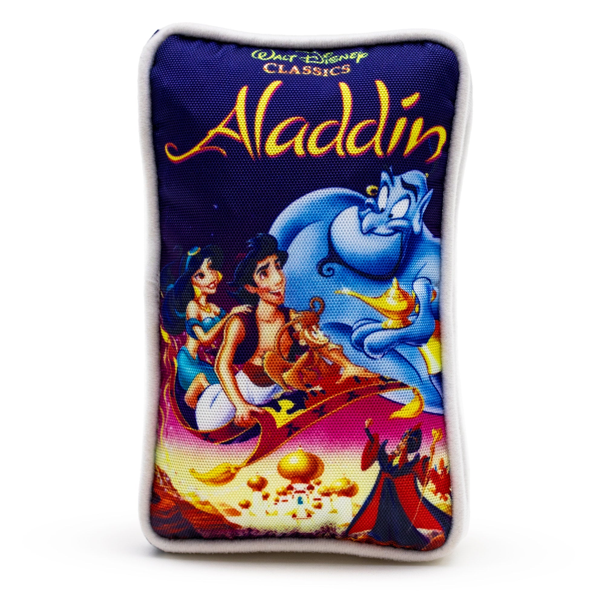 Disney Aladdin VHS Tape Replica Plush Squeaker Dog Toy