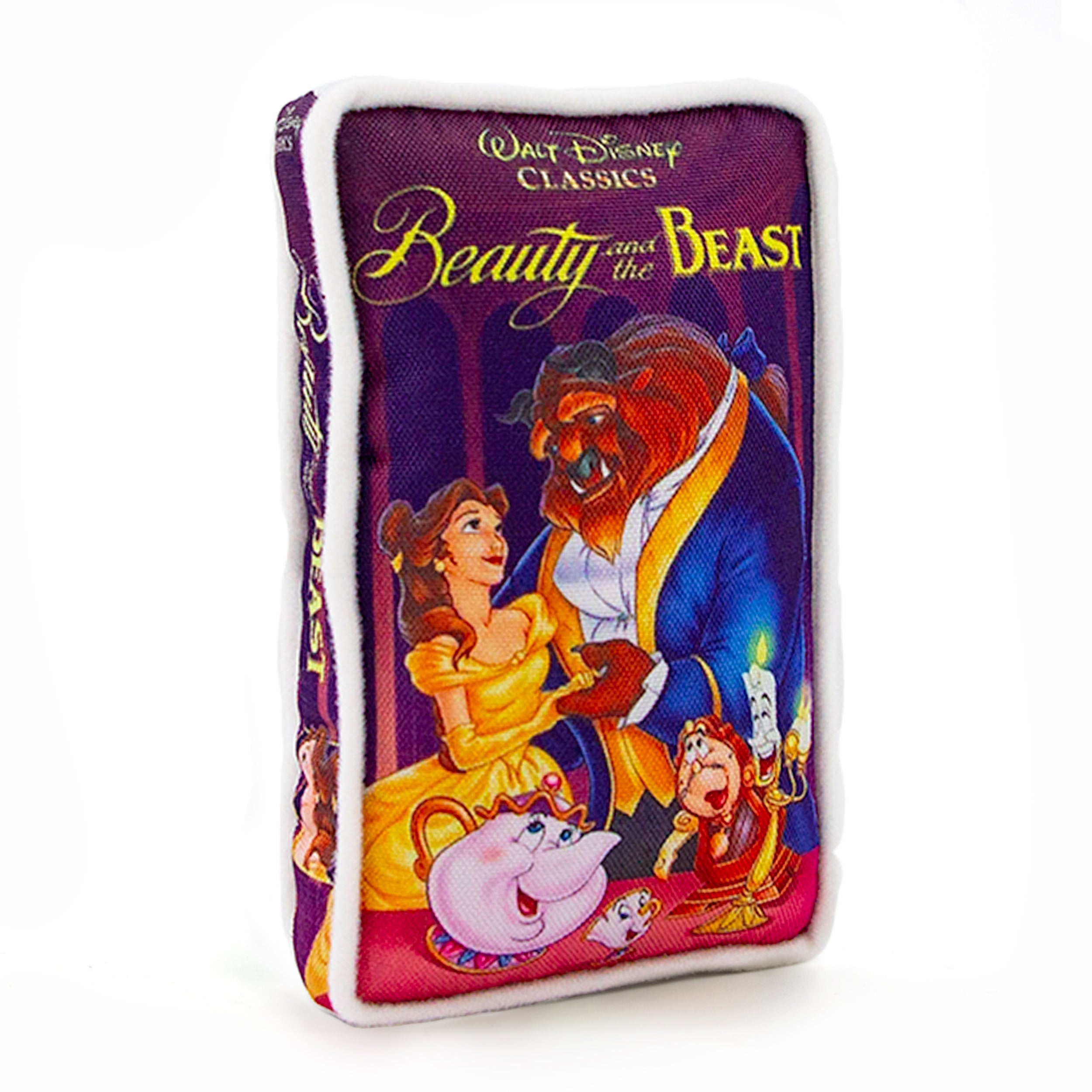 Disney Beauty and the Beast VHS Tape Replica Plush Squeaker Dog Toy