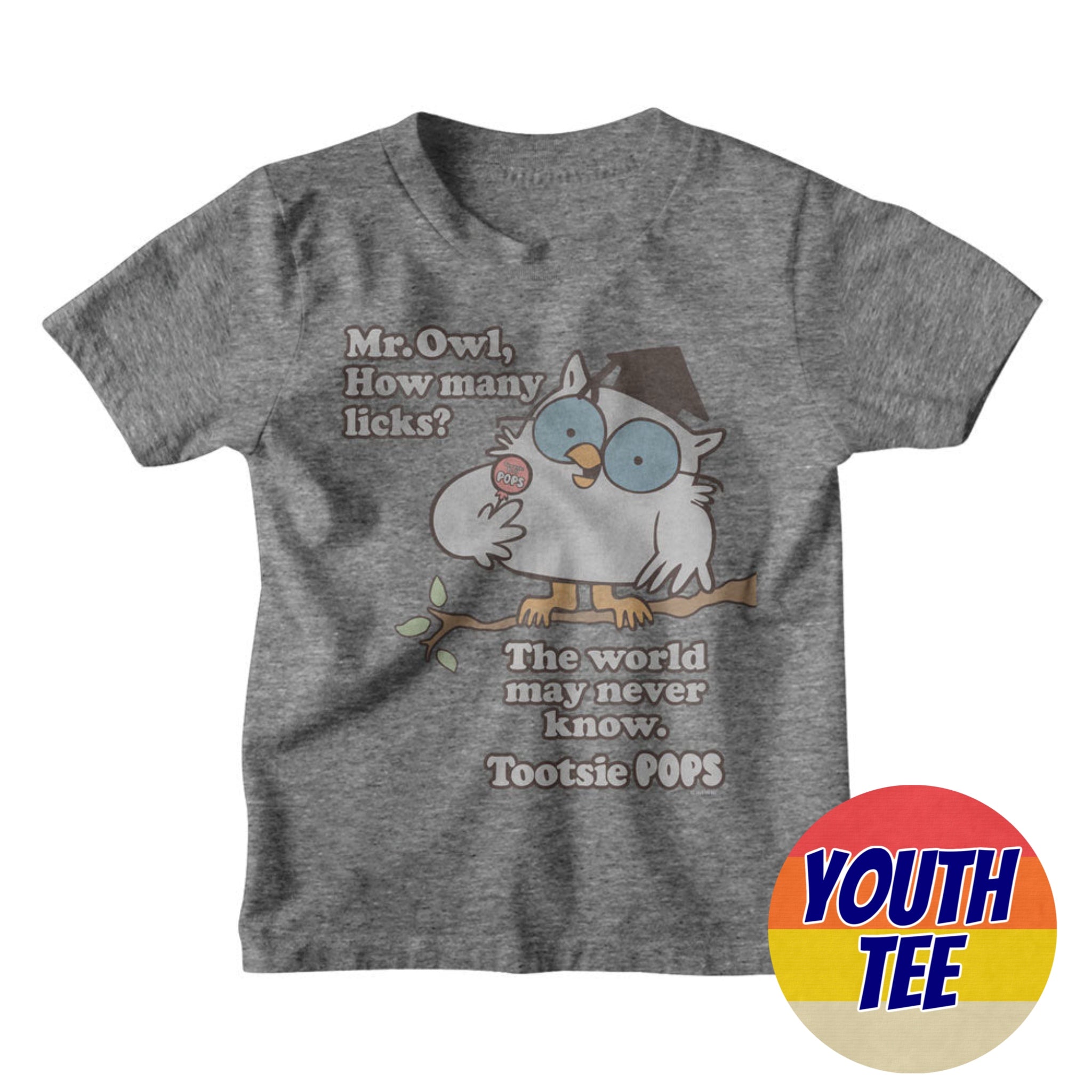 Youth Tootsie Roll How Many Licks T-Shirt | Blue Culture Tees