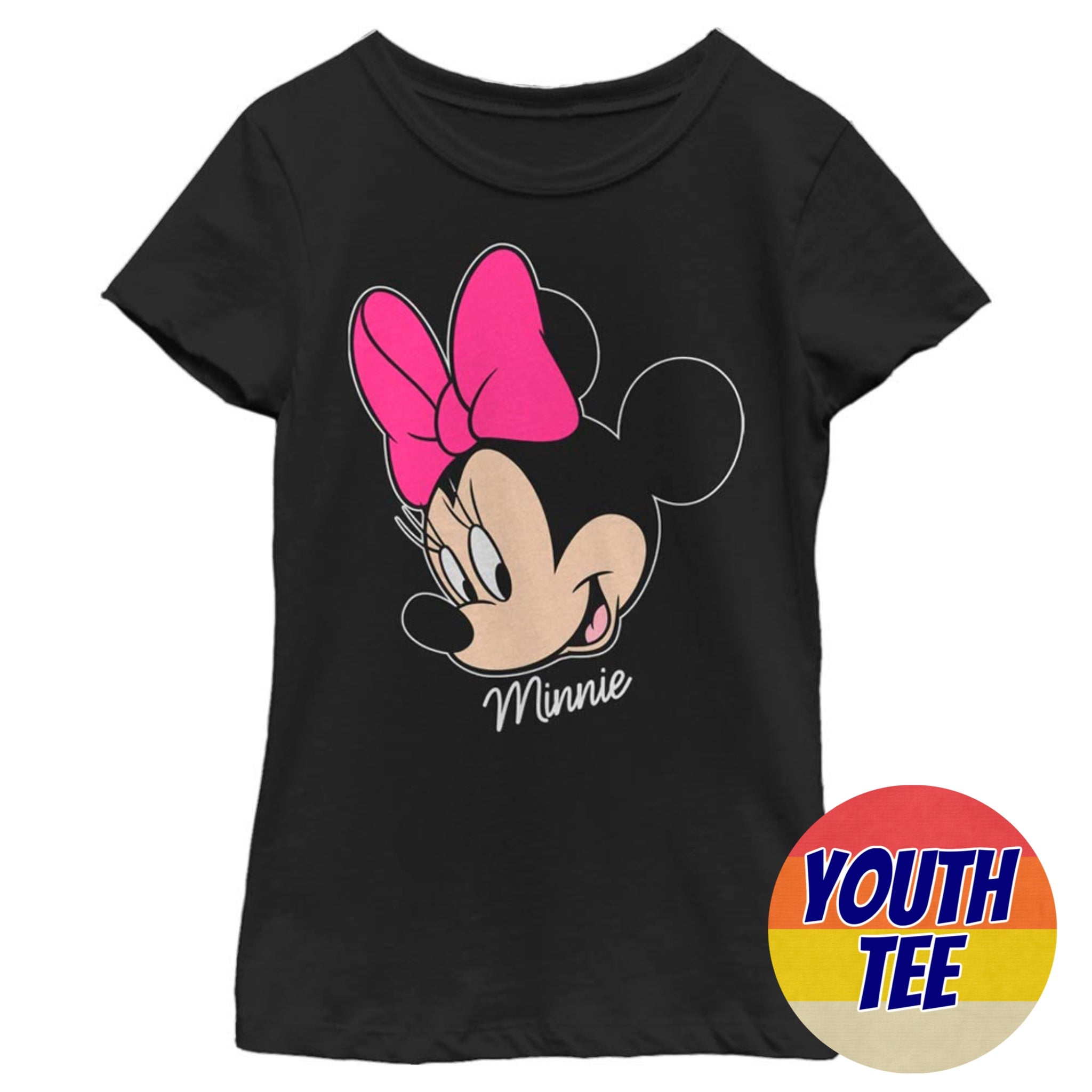 Girl's Disney Minnie Big Face T-Shirt | Blue Culture Tees