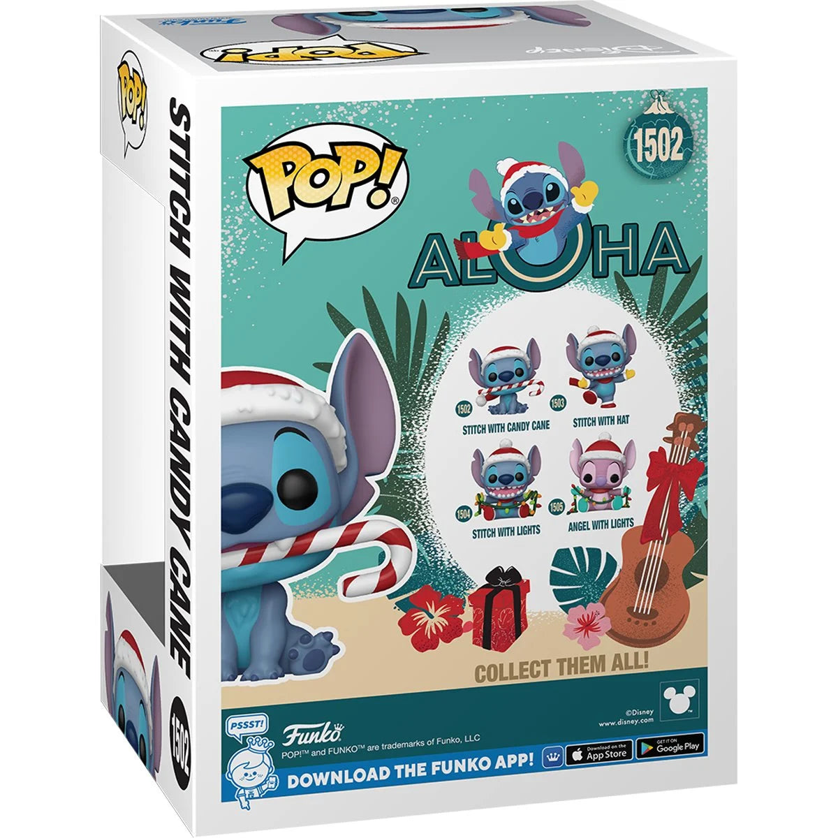 Lilo & Stitch Holiday Stitch with Candy Cane Funko Pop! Vinyl Figure #1502 | Blue Culture Tees