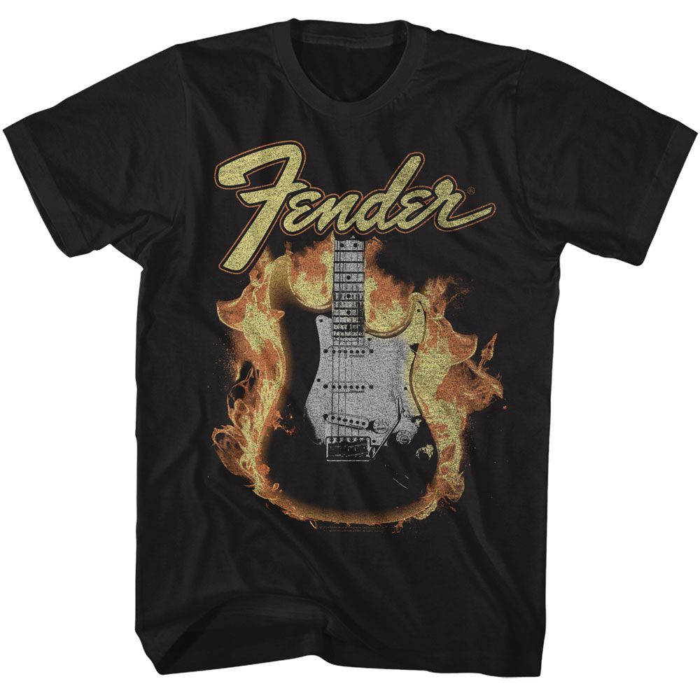 Fender Flame Guitar T-Shirt | Blue Culture Tees