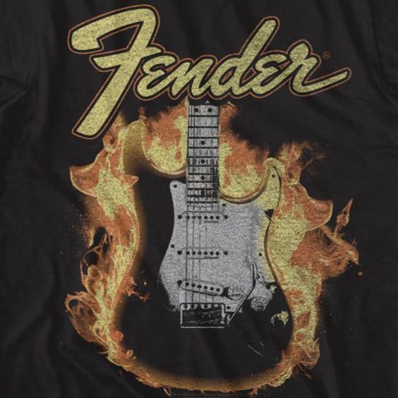 Fender Flame Guitar T-Shirt | Blue Culture Tees