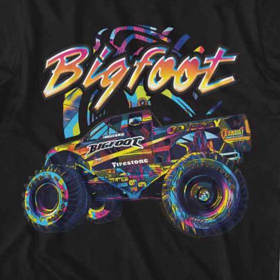 Bigfoot Monster Truck Multicolor T-Shirt | Blue Culture Tees