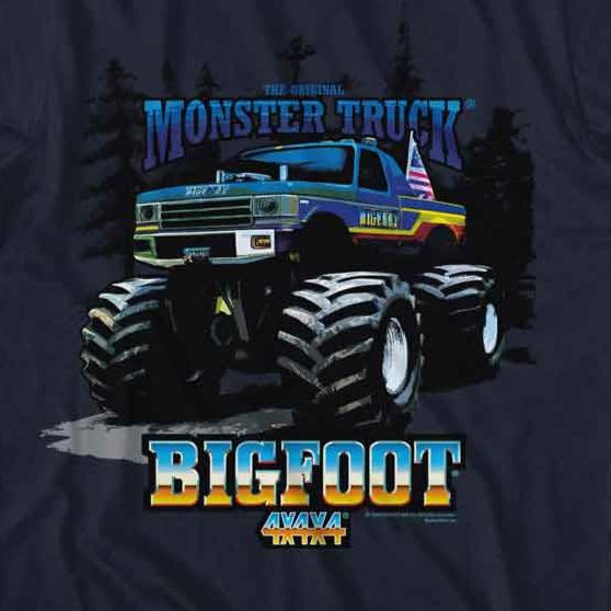 Bigfoot Monster Truck and Trees T-Shirt | Blue Culture Tees