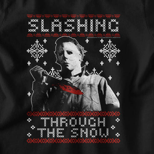 Youth Halloween Slashing Thru The Snow T-Shirt | Blue Culture Tees