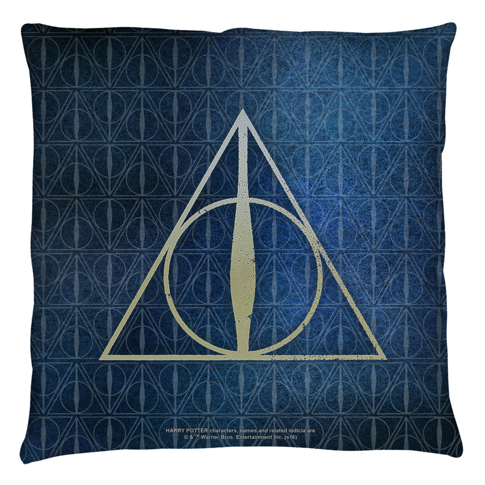 Harry Potter Deathly Hallows Icons Throw Pillow | Blue Culture Tees