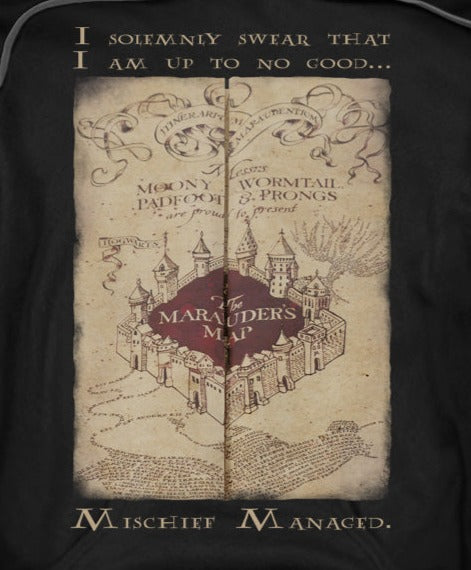 Harry Potter Marauders Map Words Pullover Hoodie