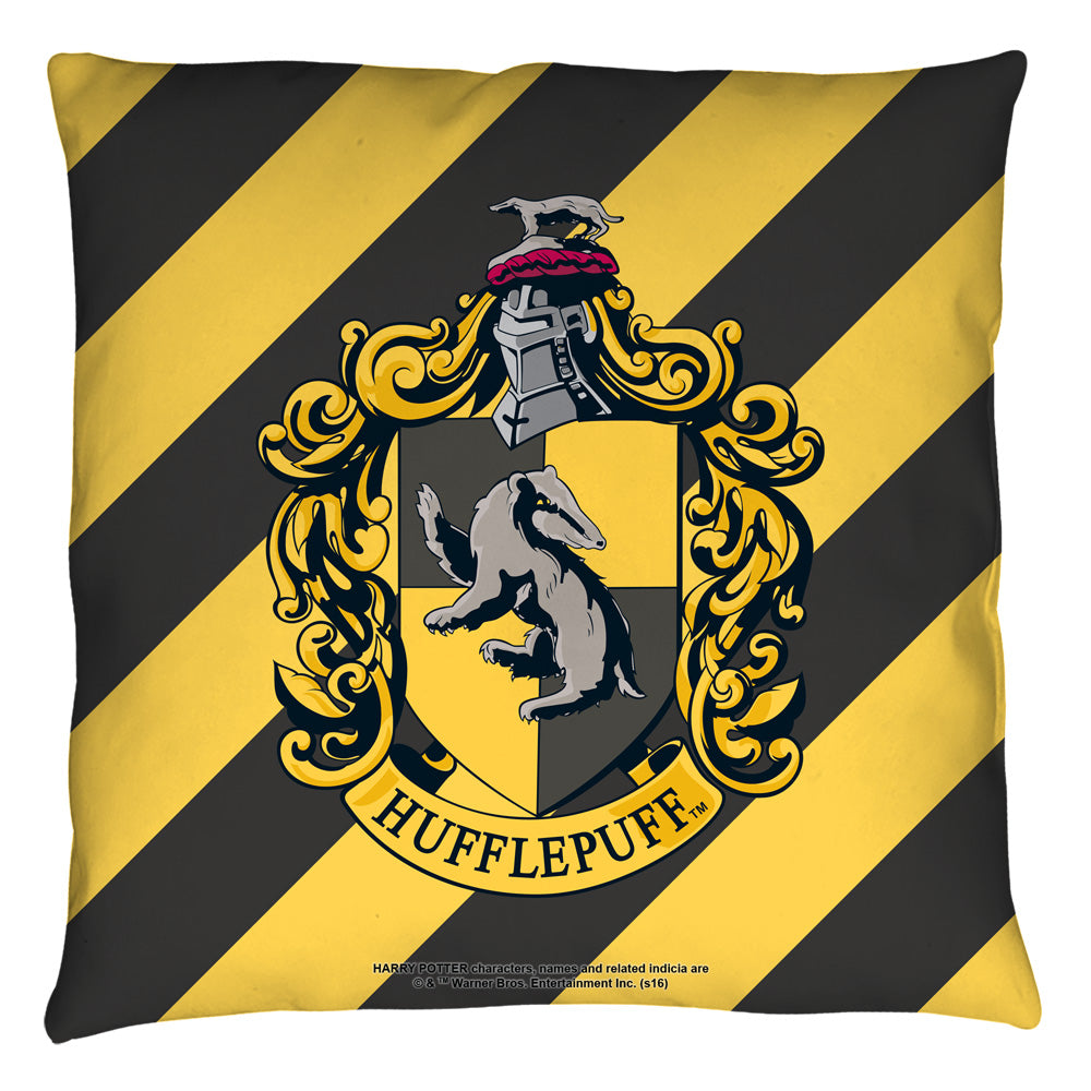 Harry Potter Hufflepuff Crest Throw Pillow | Blue Culture Tees