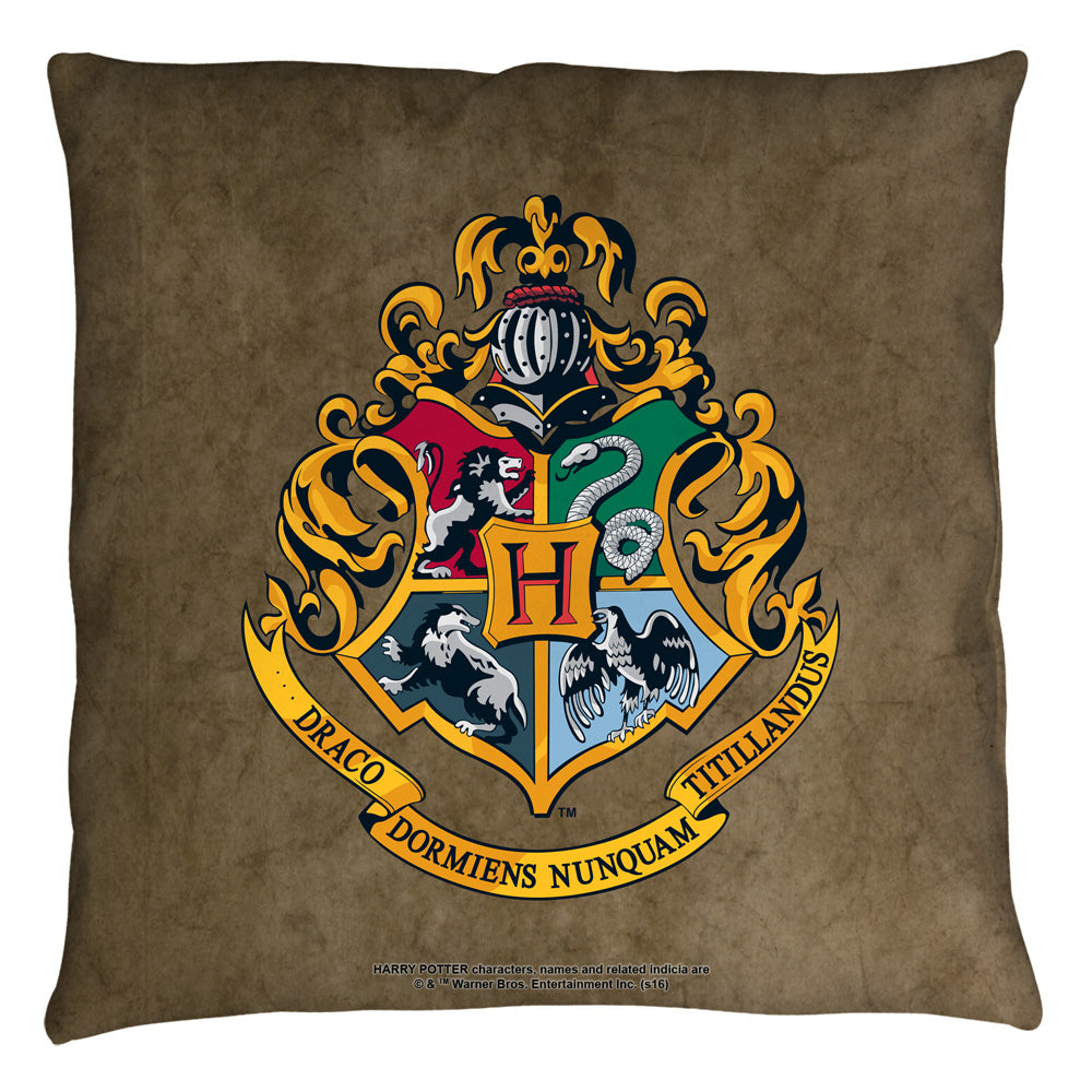 Harry Potter Hogwarts Crest Throw Pillow | Blue Culture Tees