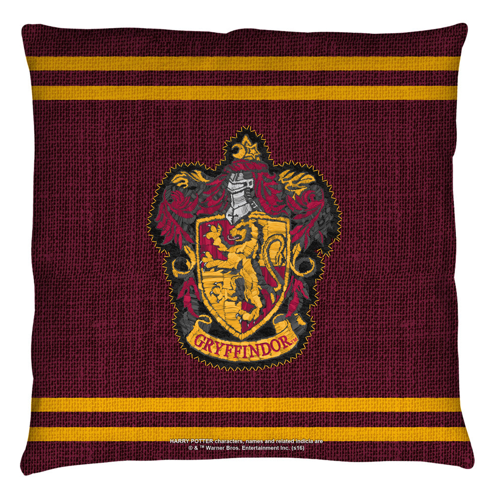 Harry Potter Gryffindor Stitch Crest Throw Pillow | Blue Culture Tees