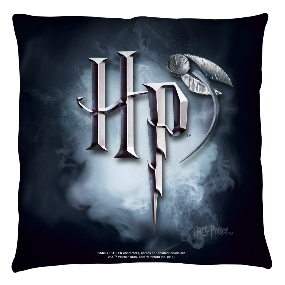 Harry Potter HP Logo Throw Pillow | Blue Culture Tees