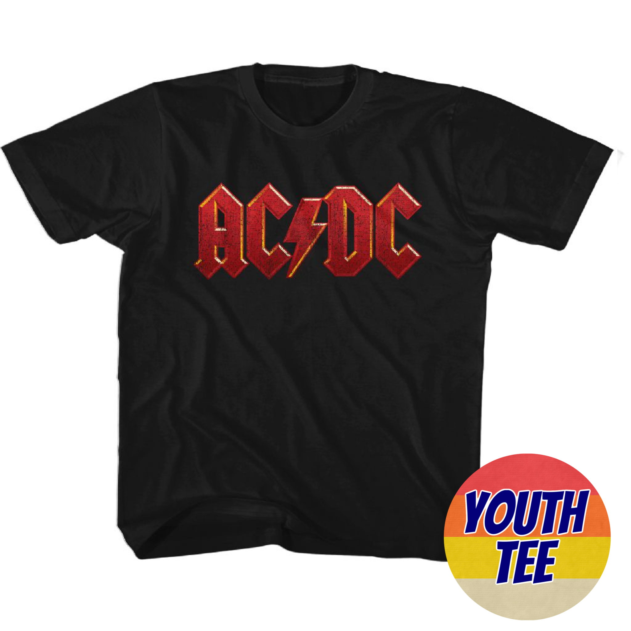 Youth AC/DC Distressed Red T-Shirt