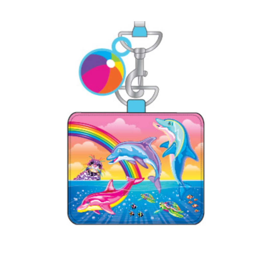 Loungefly Lisa Frank Dancing Dolphins Lanyard with Cardholder