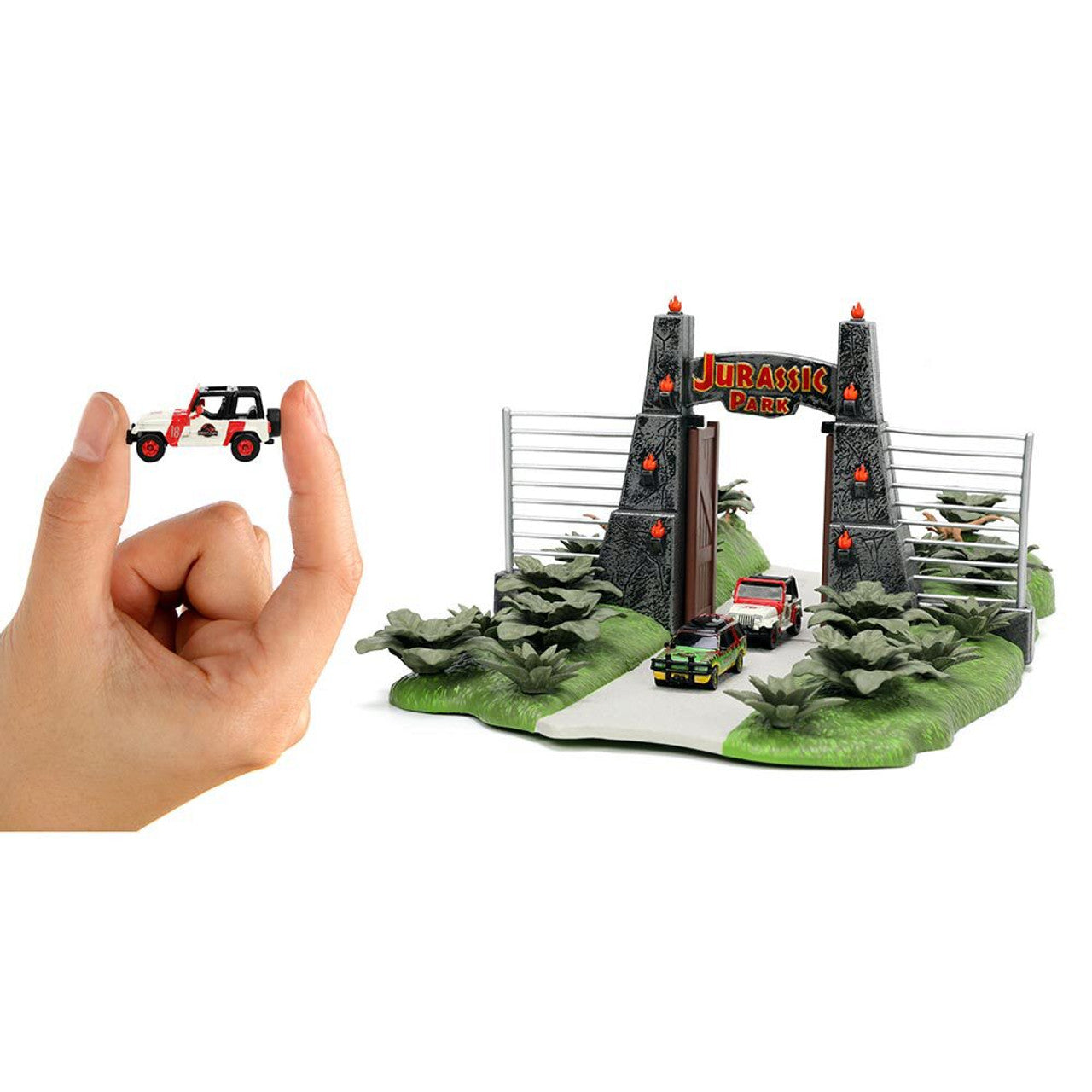 Jurassic Park Nano Diorama with Two Vehicles Diecast Model Truck | Blue Culture Tees