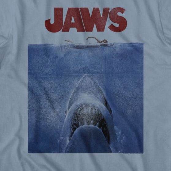 Jaws Poster Blue T-Shirt