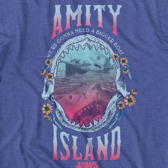 Jaws Shark Teeth and Floral T-Shirt