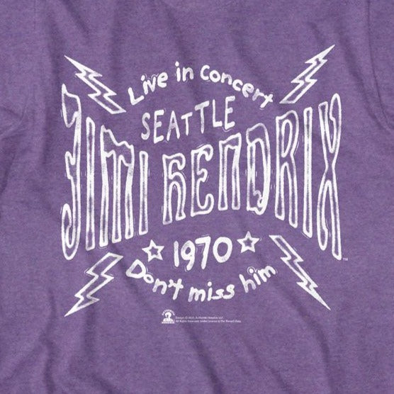Jimi Hendrix Seattle 70 Lightning T-Shirt