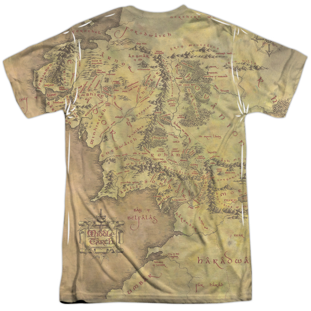 Lord of the Rings Middle Earth Map Sublimated T-Shirt | Blue Culture Tees