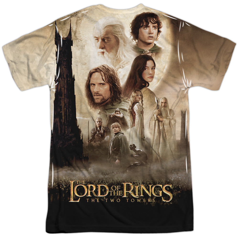 Lord of the Rings Towers Poster Sublimated T-Shirt | Blue Culture Tees