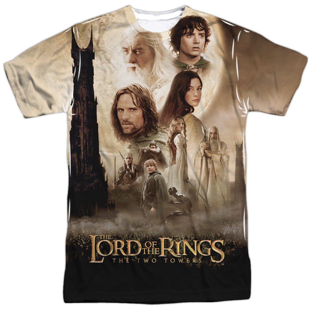 Lord of the Rings Towers Poster Sublimated T-Shirt | Blue Culture Tees