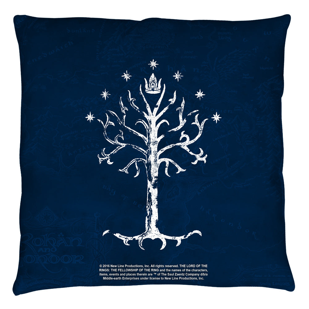 Lord of the Rings Tree of Gondor Throw Pillow | Blue Culture Tees