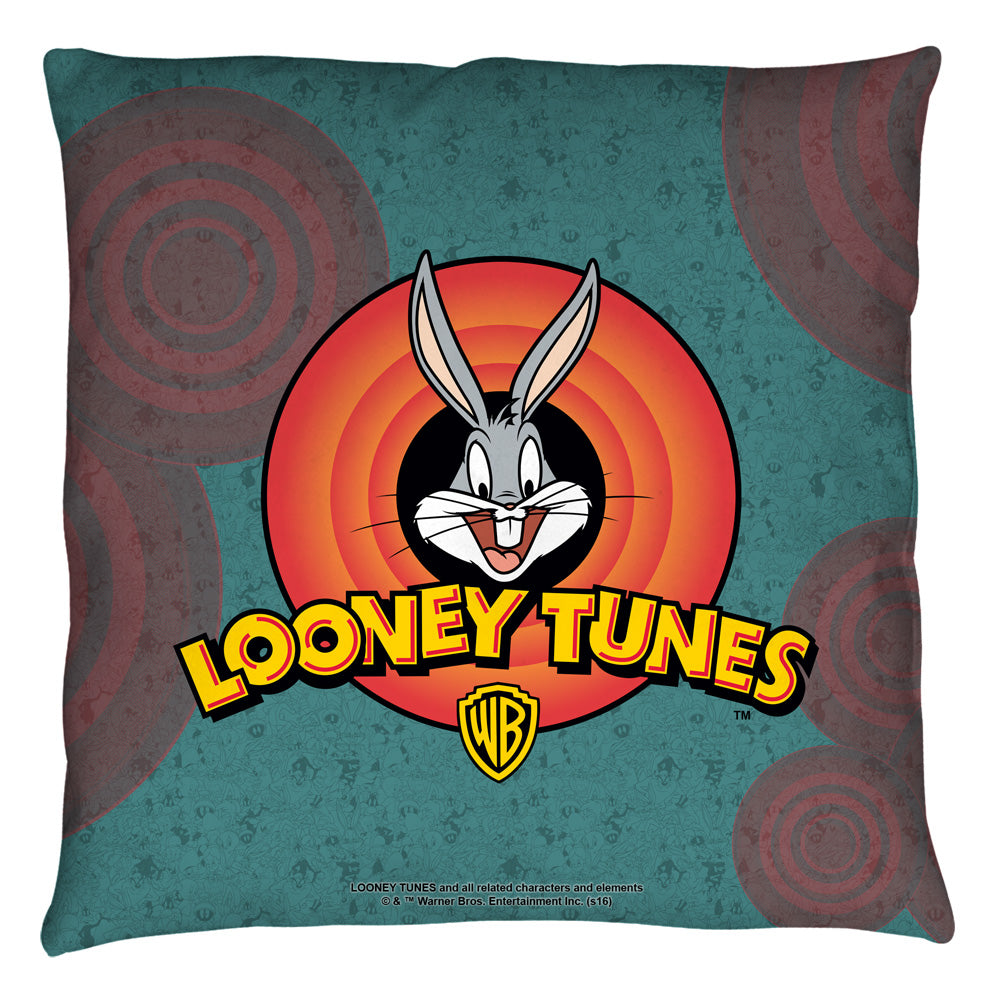 Looney Tunes Looney Logo Throw Pillow | Blue Culture Tees