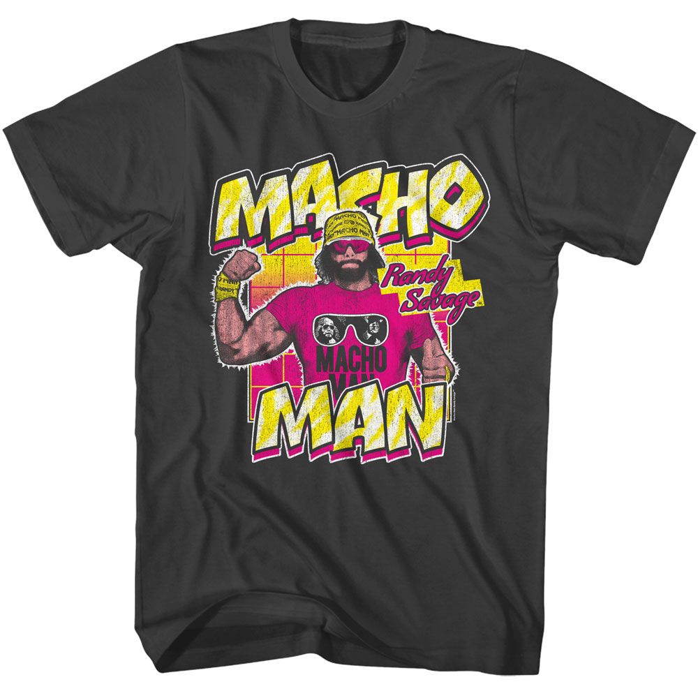 Macho Man-Macho Man Randy Savage-Smoke Adult S/S Tshirt-L