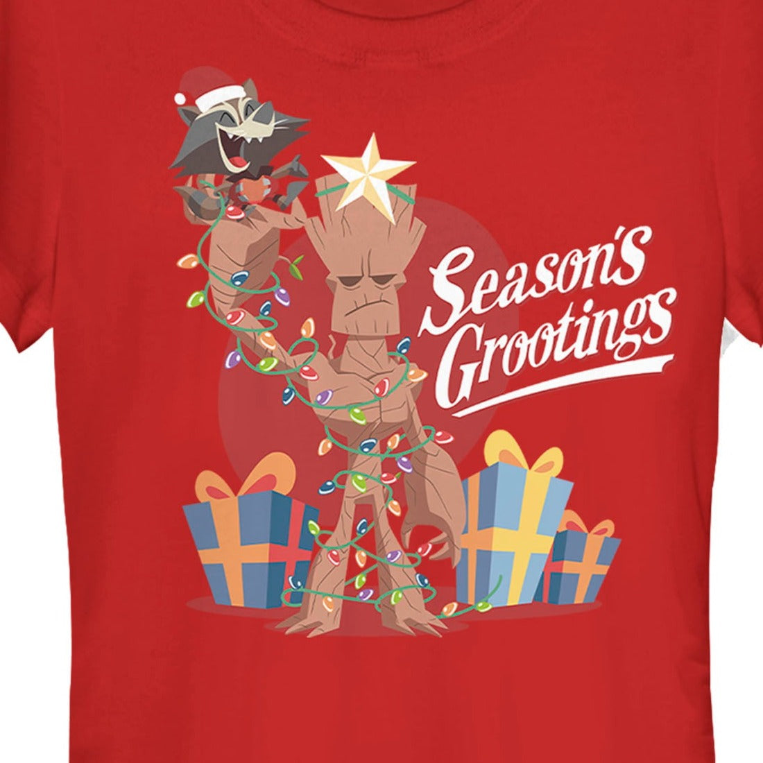 Junior's Marvel Seasons Grootings T-Shirt