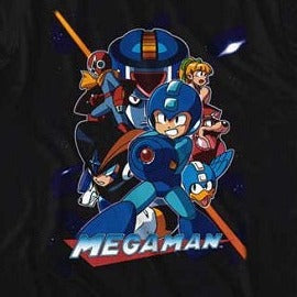 Mega Man Collage Orange Beam T-Shirt - Blue Culture Tees