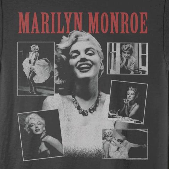 Marilyn Monroe Collage With Color Logo T-Shirt | Blue Culture Tees
