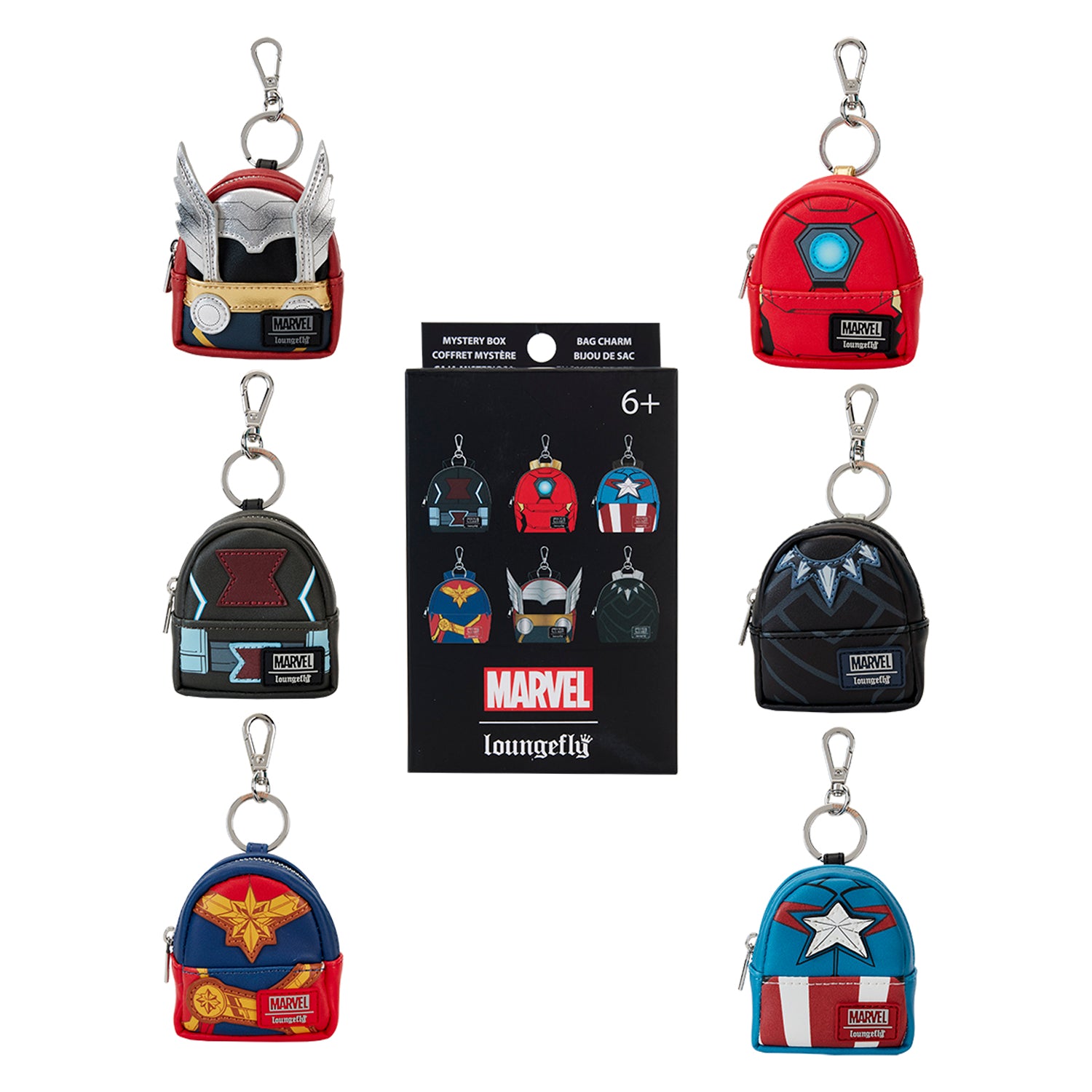 Loungefly Marvel Avengers Cosplay Mini Backpack Blind Box Keychains