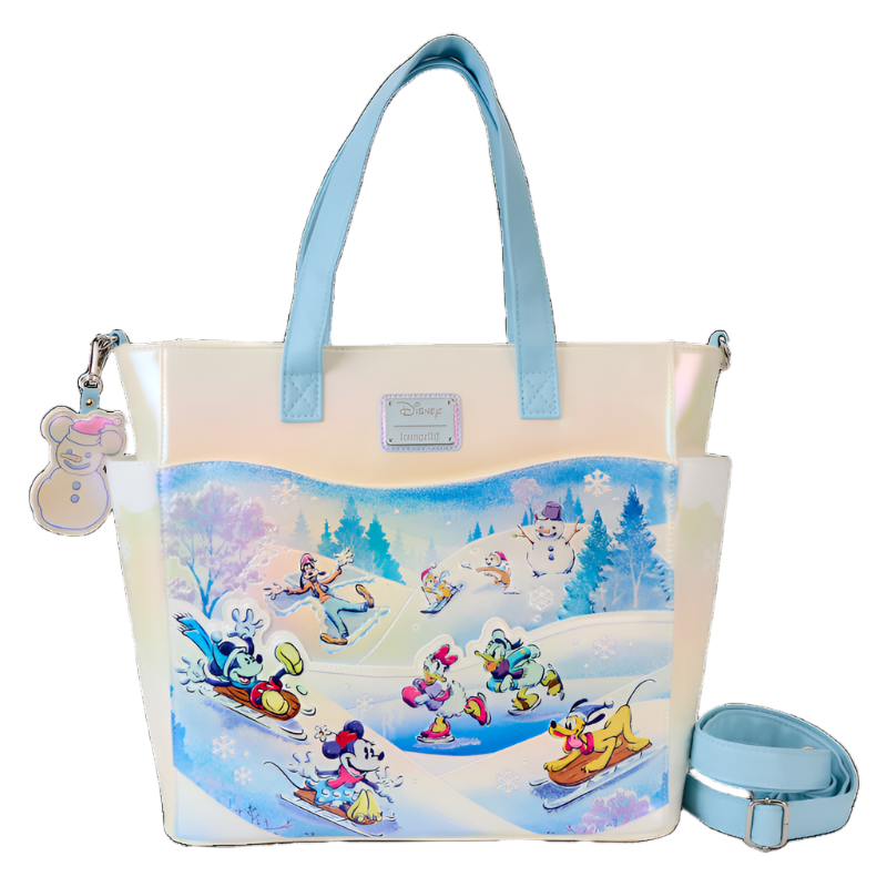 Loungefly Disney Mickey & Friends Winter Wonderland Scene Convertible Backpack & Tote Bag