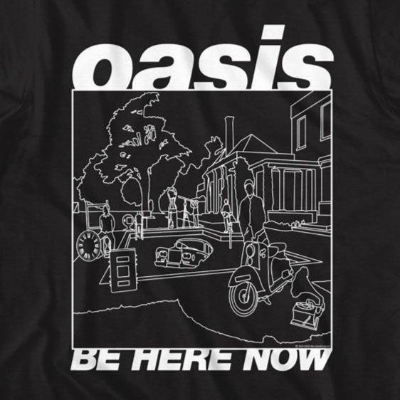 Oasis Be Here Now Line Art T-Shirt | Blue Culture Tees