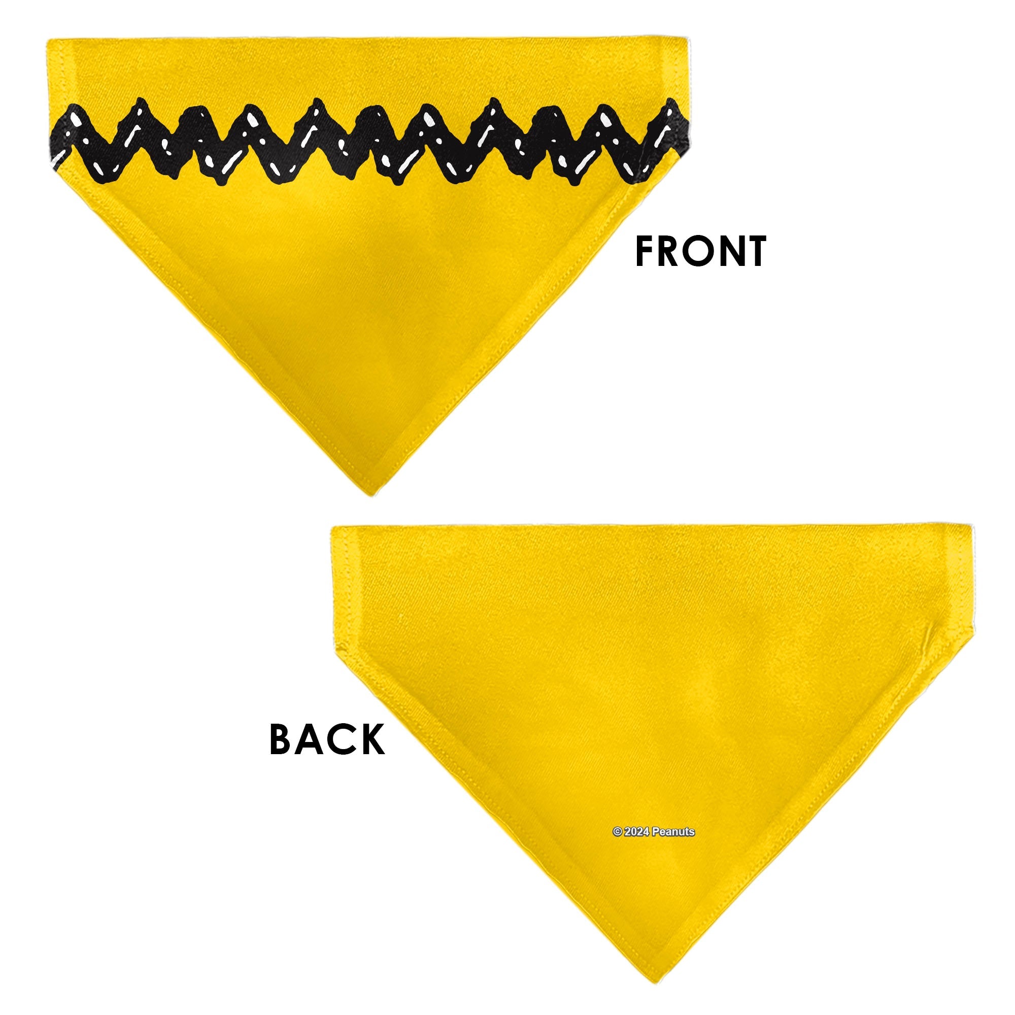 Pet Bandana - Peanuts Charlie Brown Zig Zag Stripe Yellow/Black