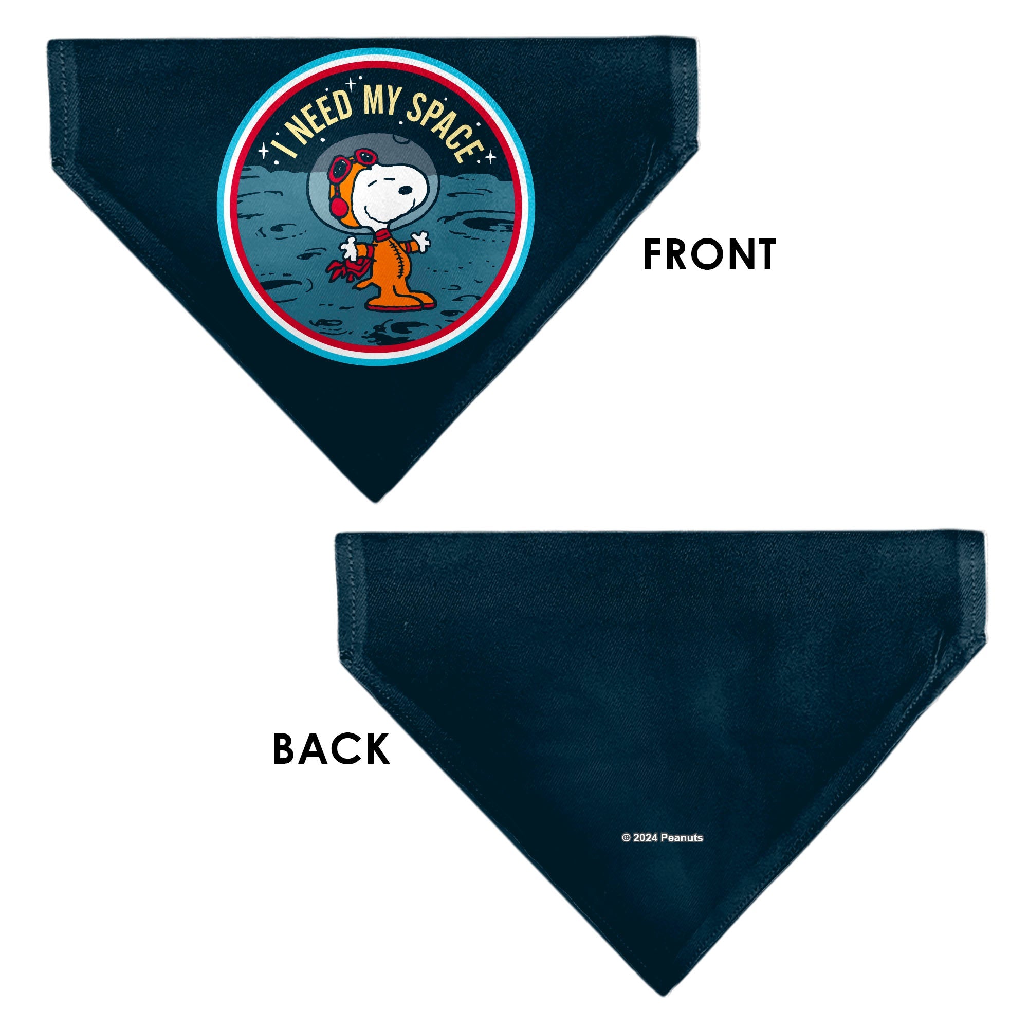 Pet Bandana - Peanuts Astronaut Snoopy I NEED MY SPACE Pose Blue