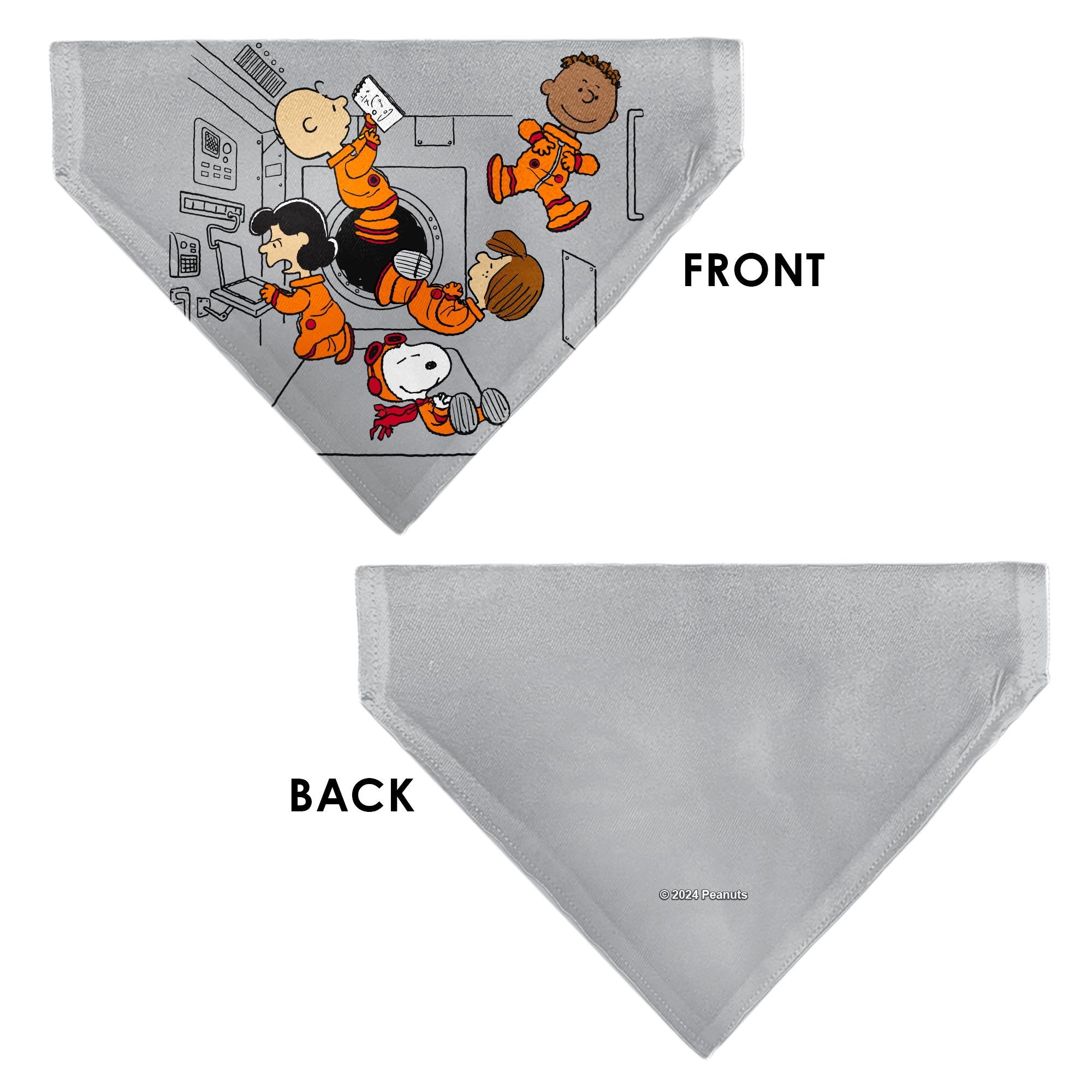 Pet Bandana - Peanuts Gang Floating Astronauts Group Pose Gray