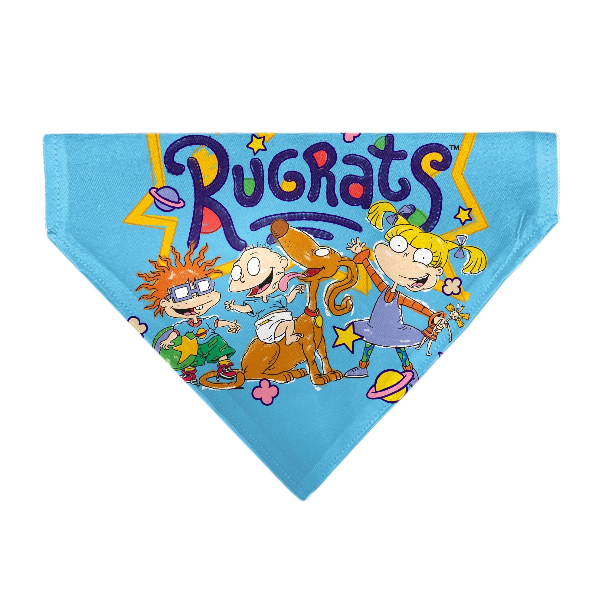 Pet Bandana - RUGRATS Four Character Group Pose and Title Logo Light Blue