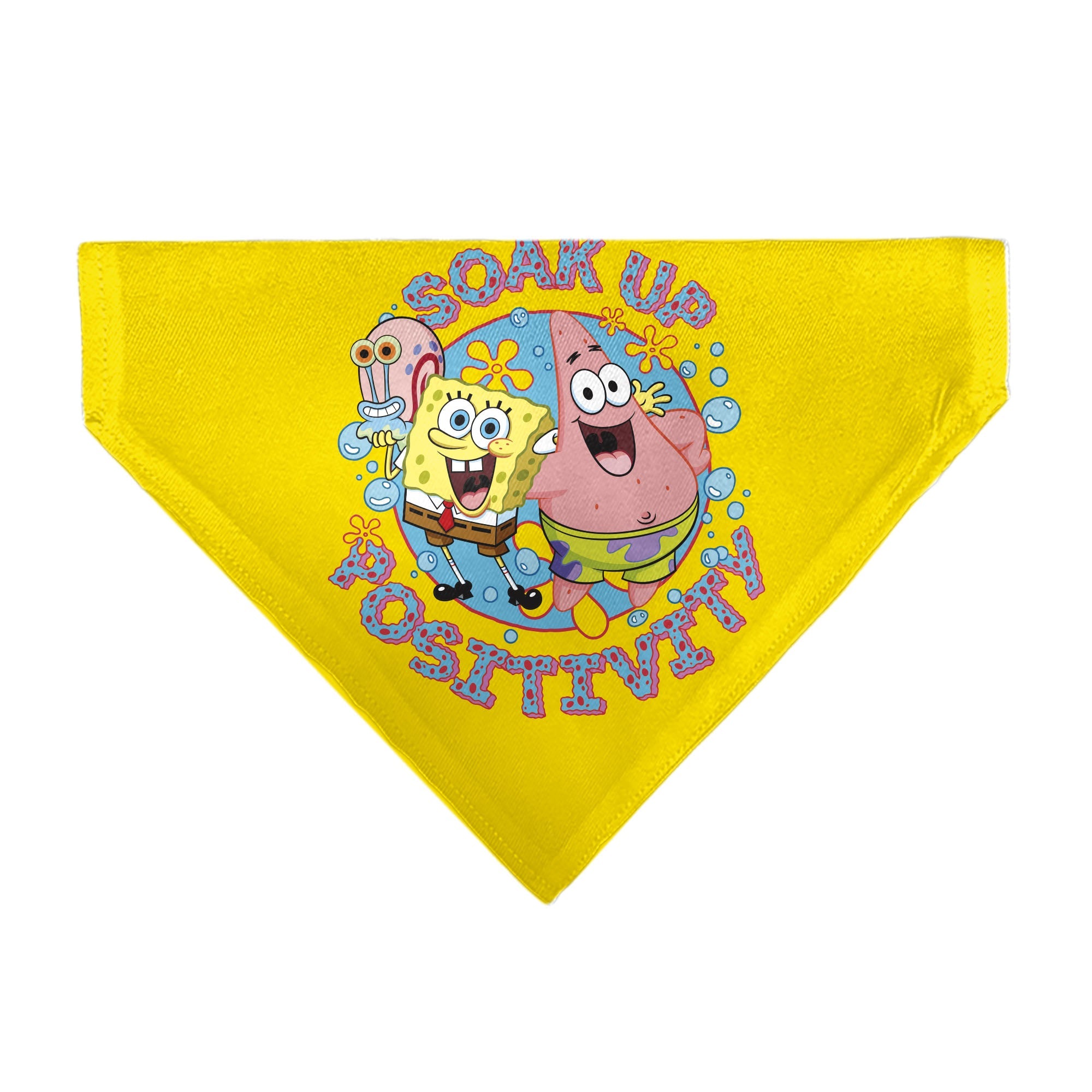 Pet Bandana - SpongeBob SquarePants and Friends SOAK UP POSITIVITY Pose Yellow