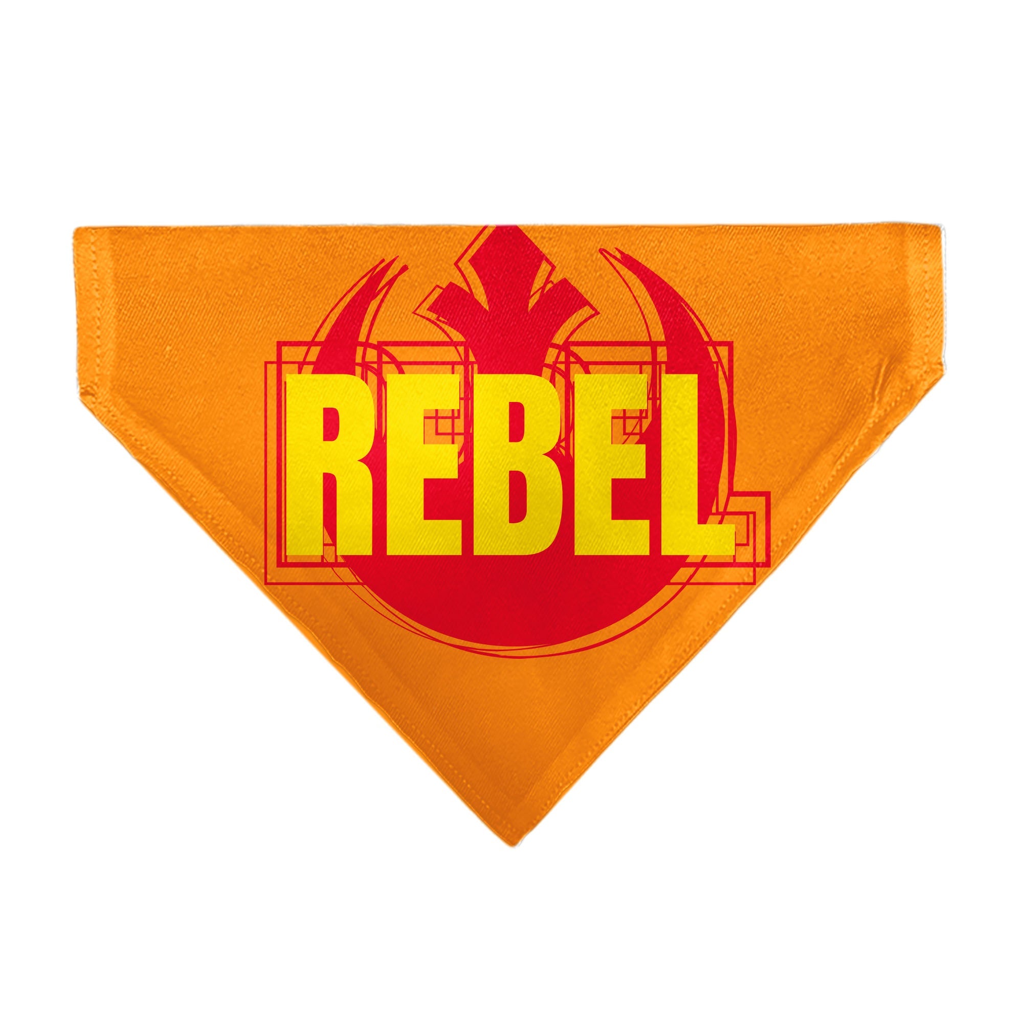 Pet Bandana - Star Wars REBEL Text and Rebel Alliance Insignia Orange/Red/Yellow