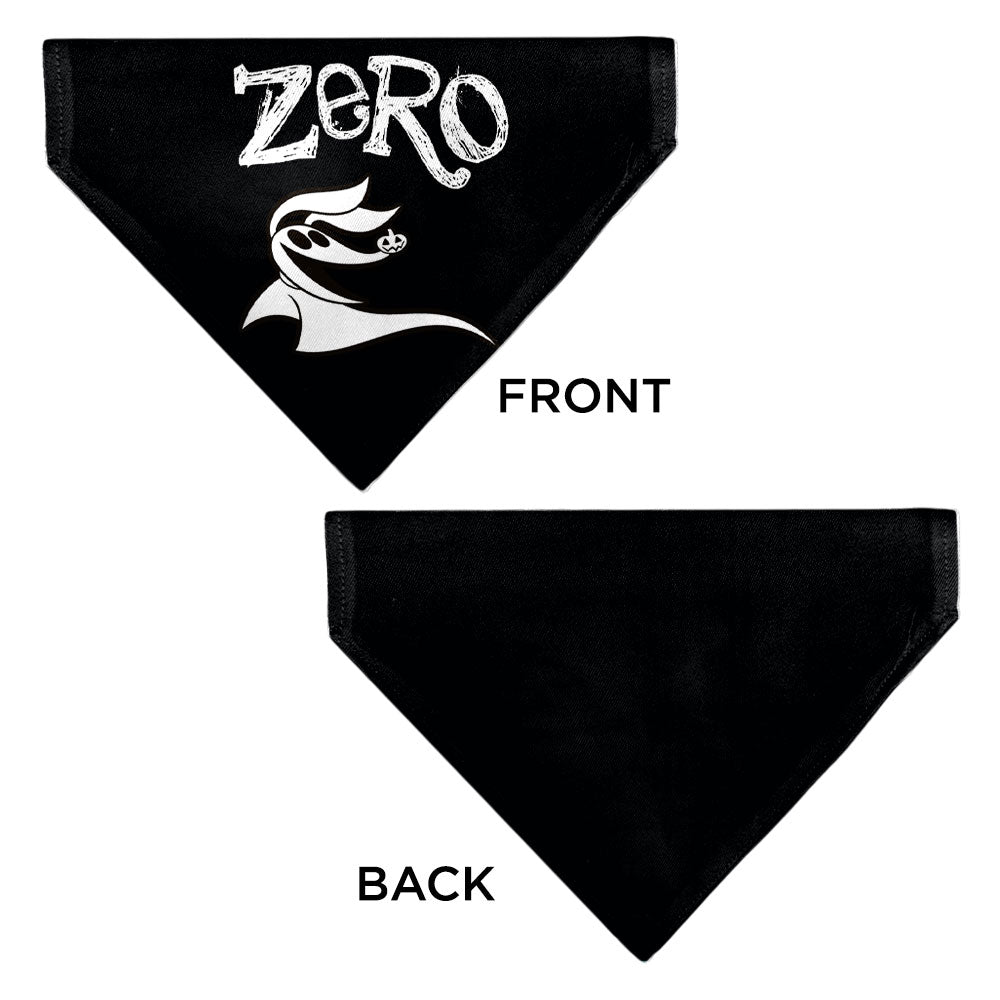 Pet Bandana - Nightmare Before Christmas ZERO Smiling Pose Black/White