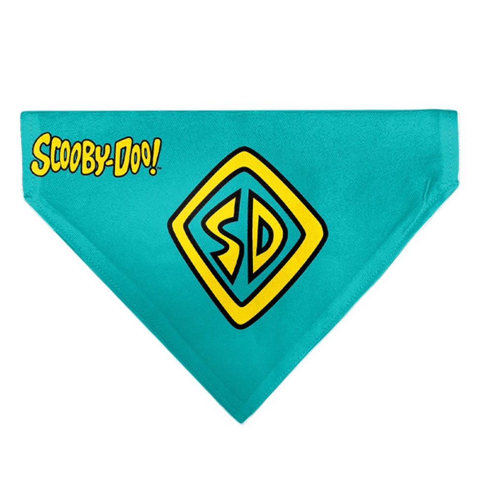 Pet Bandana - Scooby Doo Logo Centered and Collage Blue/Yellow