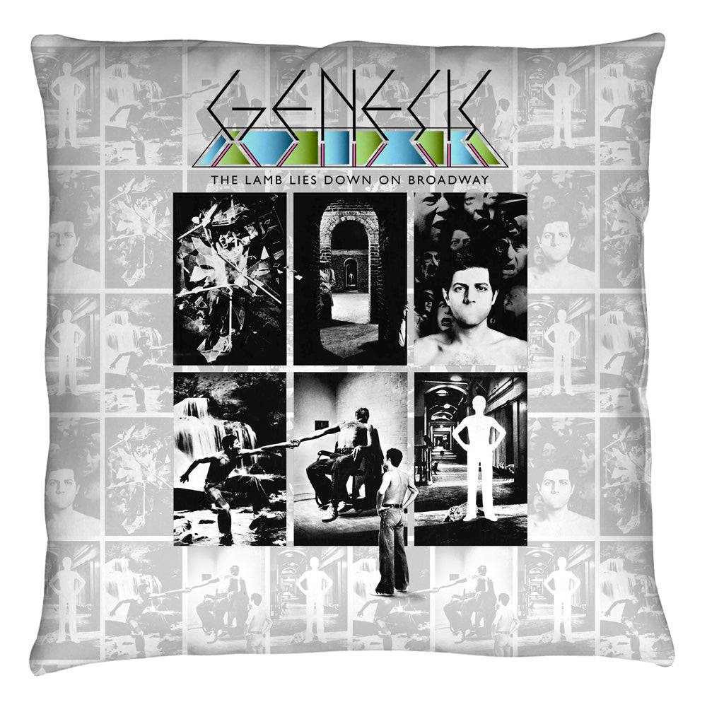 Genesis Lamb Lies Down on Broadway Throw Pillow | Blue Culture Tees