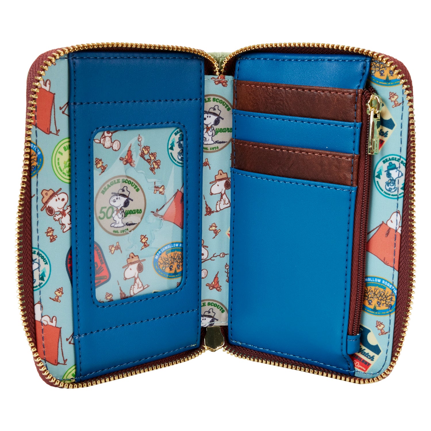 Loungefly Peanuts Beagle Scouts 50th Anniversary Zip Around Wallet 