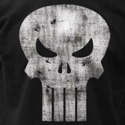 Marvel The Punisher White Logo Distressed T-Shirt