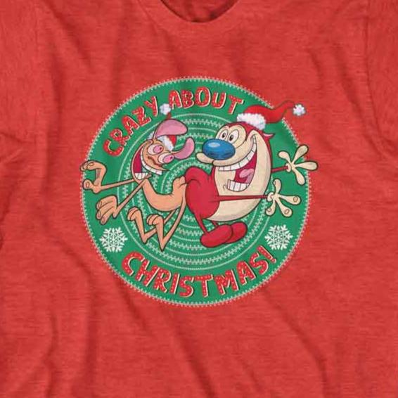 Ren And Stimpy Crazy About Christmas T-Shirt | Blue Culture Tees